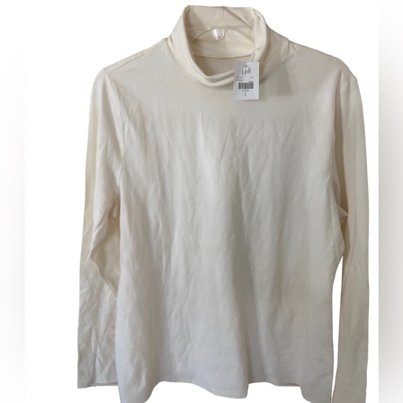 J Jill Ivory cotton turtleneck size L NWT - Picture 1 of 3